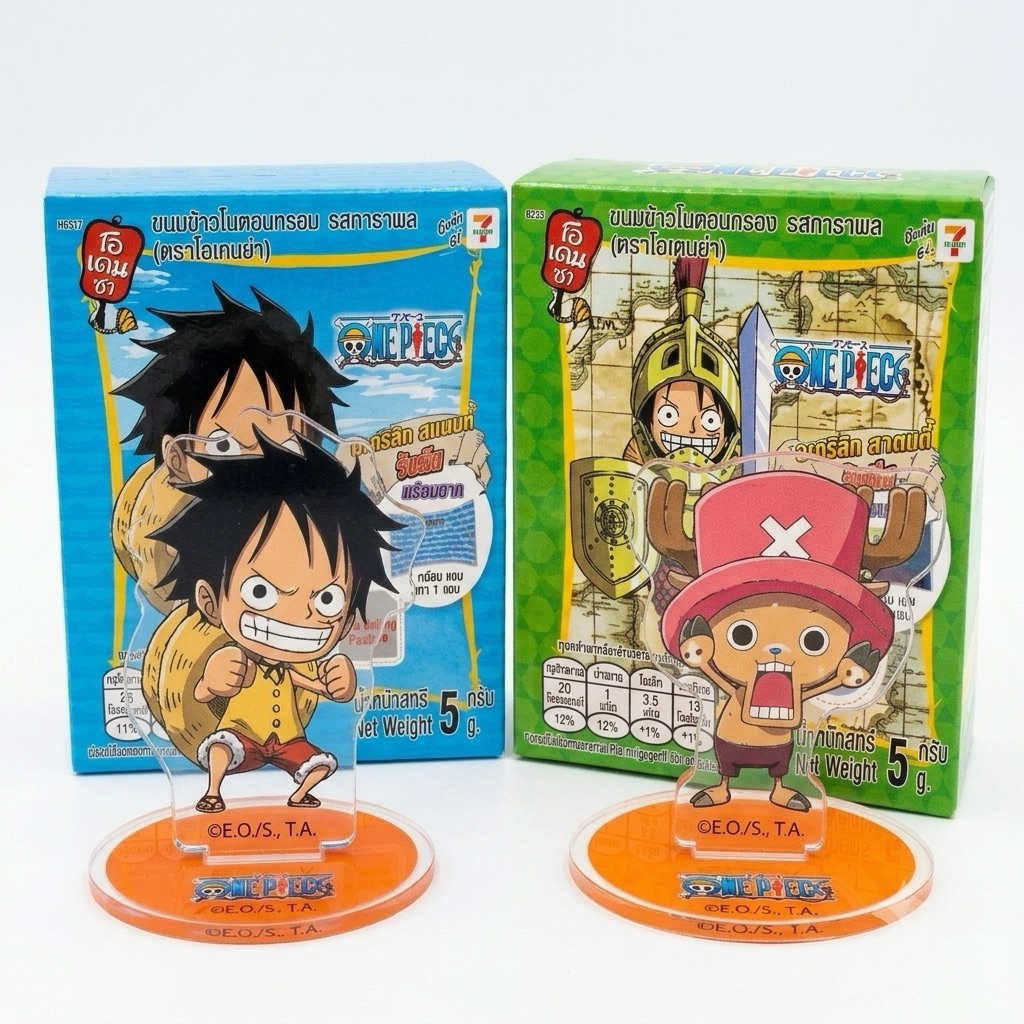 พร้อมส่ง!! สแตนดี้อะคริลิควันพีซ One Piece Standee Acrylic พร้อมฉาก และขนมข้าวโพดอบกรอบรสคาราเมล