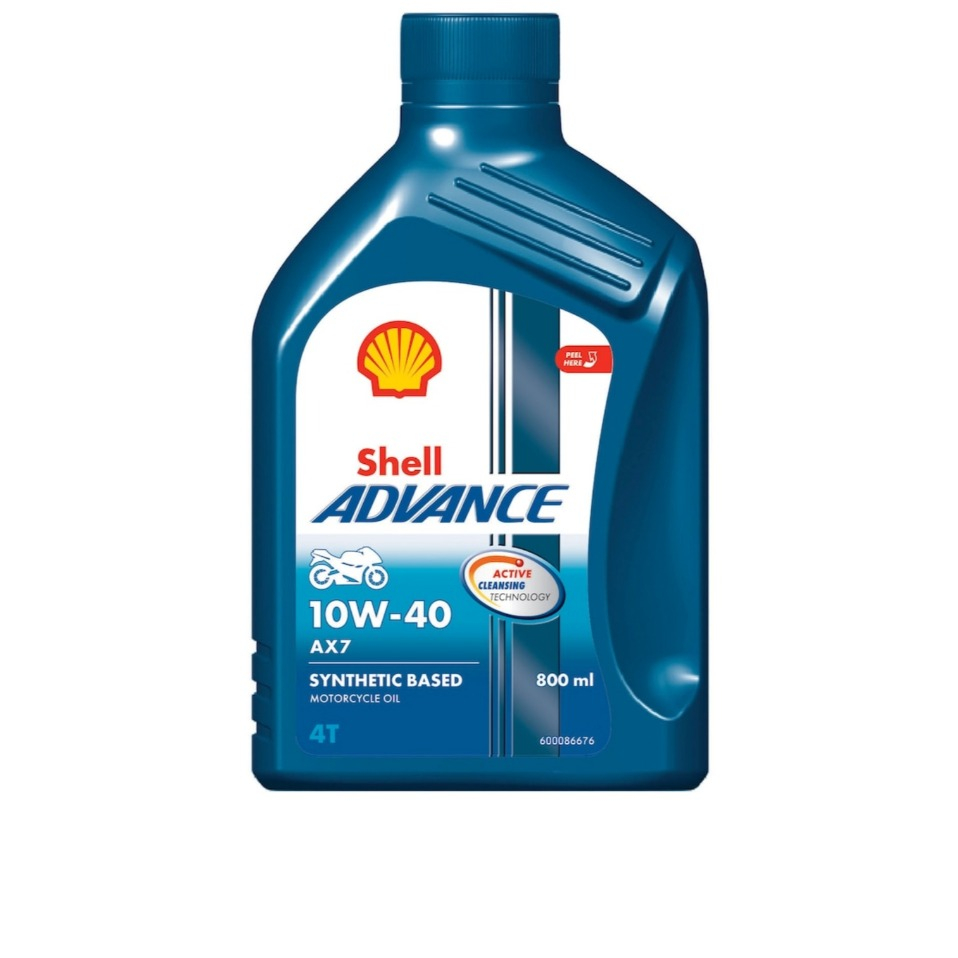 SHELL Advance AX7 10W-40 4T 0.8L กึ่งสังเคราะห์ น้ำมันเครื่อง มอเตอร์ไซค์ AX 7 เกียร์ธรรมดา เชลล์ 10