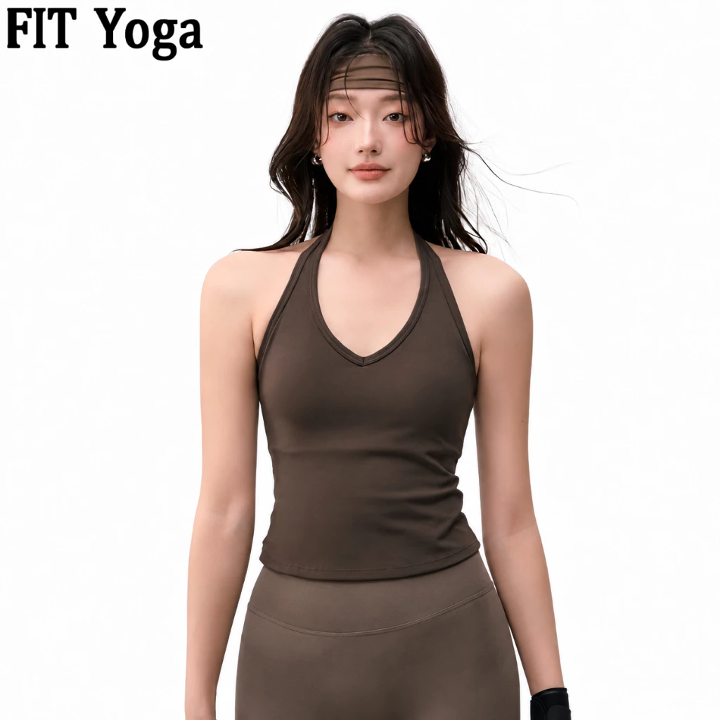 FitYoga บราสปอร์ตผู้หญิง มีโฟม หลังสวย คอแขวน สำหรับโยค้าปราลาซิท