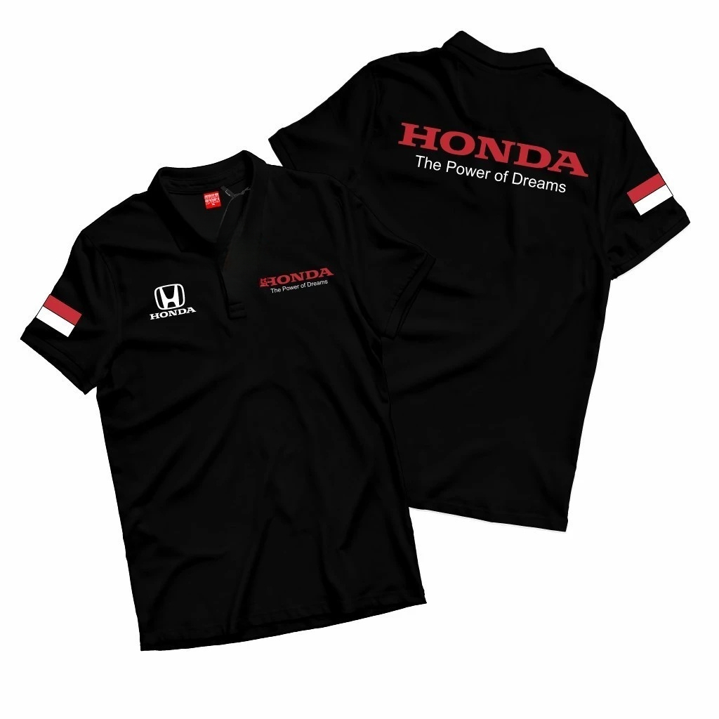 SAKAZUKI HONDA POWER OF DREAMS เสื้อยืดคอปกโปโล โลโก้รถแข่ง เสื้อยืดยานยนต์