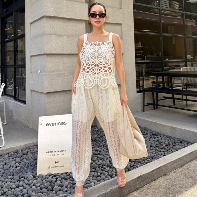 colourblockmatter - Elia Lace Balloon Pants กางเกงลูกไม้บอลลูน กางเกงจินนี่ มี 2 สี
