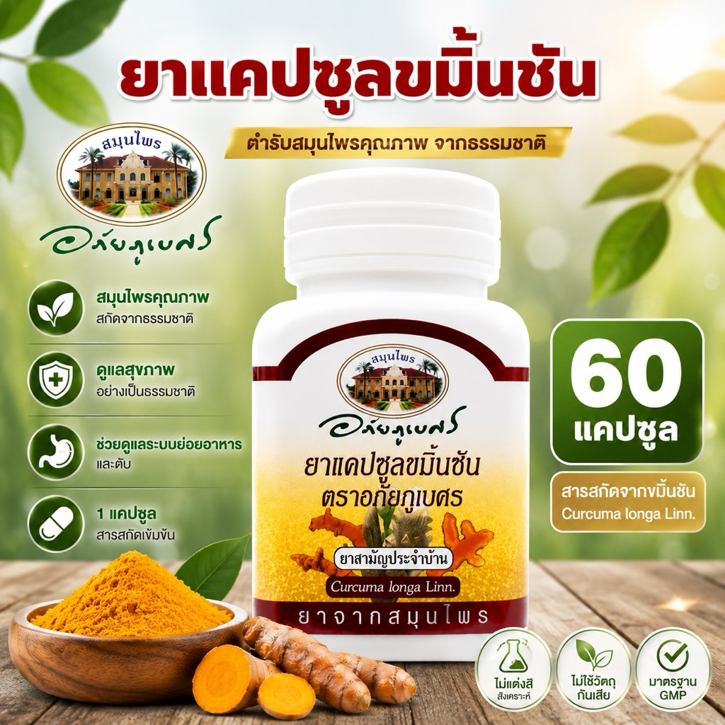 ขมิ้นชัน 60 แคปซูล (อภัยภูเบศ)