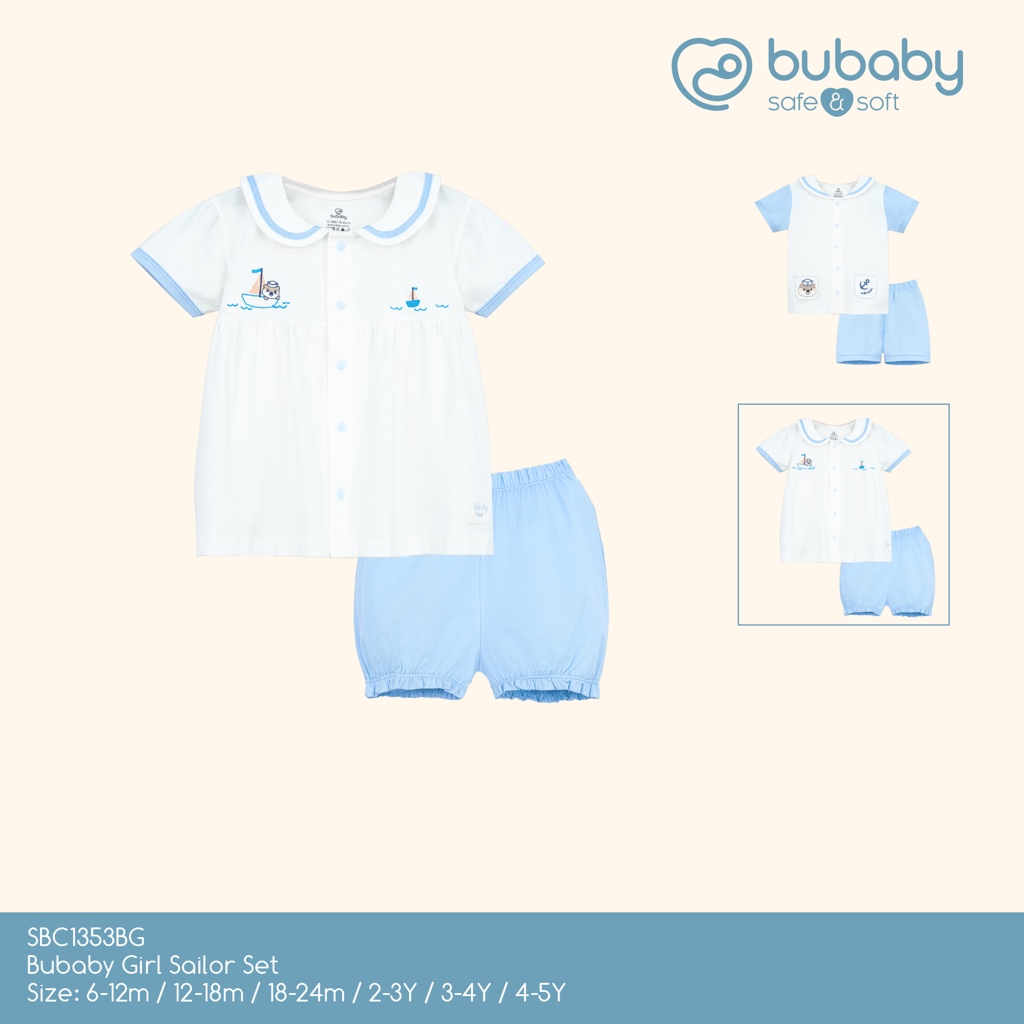 BU BABY طقم أطفال بياقة بحار نصف كم — صورة 5