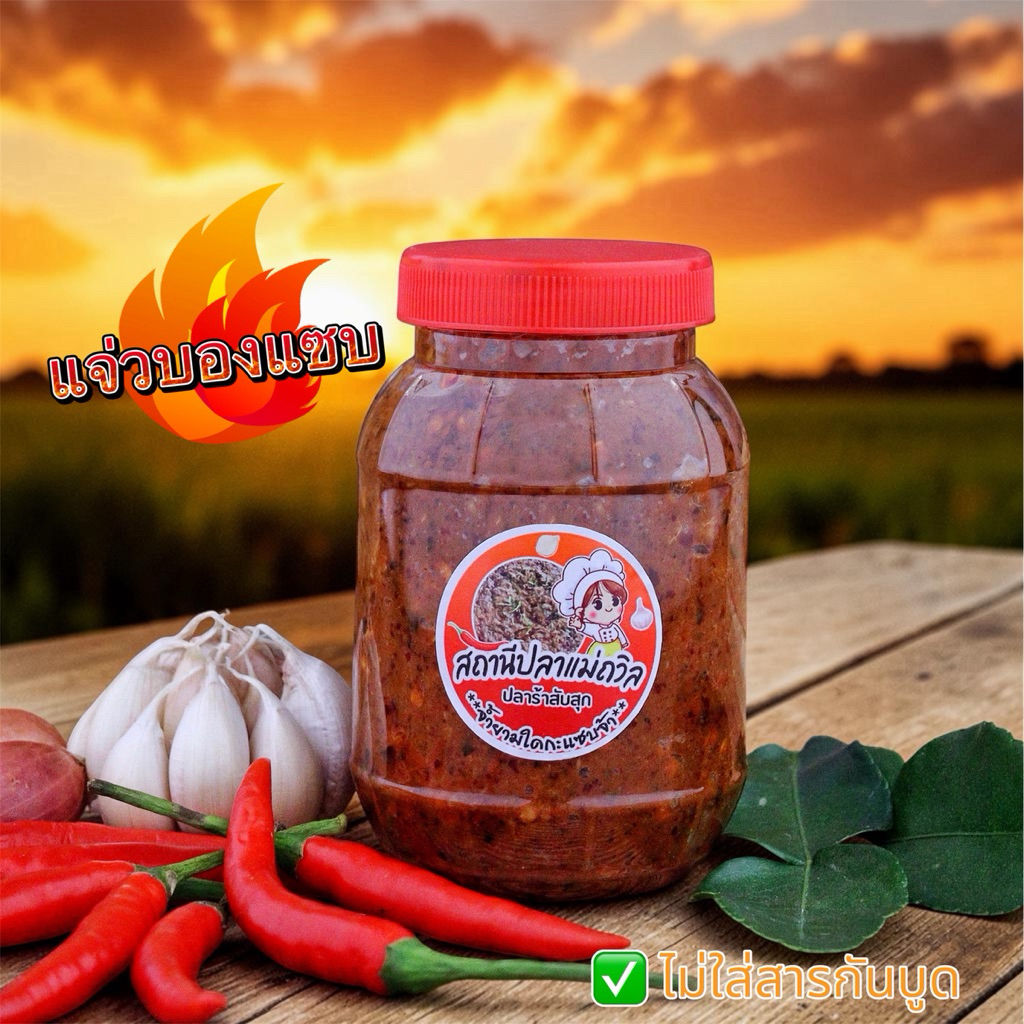 แจ่วบองแม่ถวิล (ขนาด 380-400กรัม) สุก-ดิบ เลือกระดับความเผ็ดได้