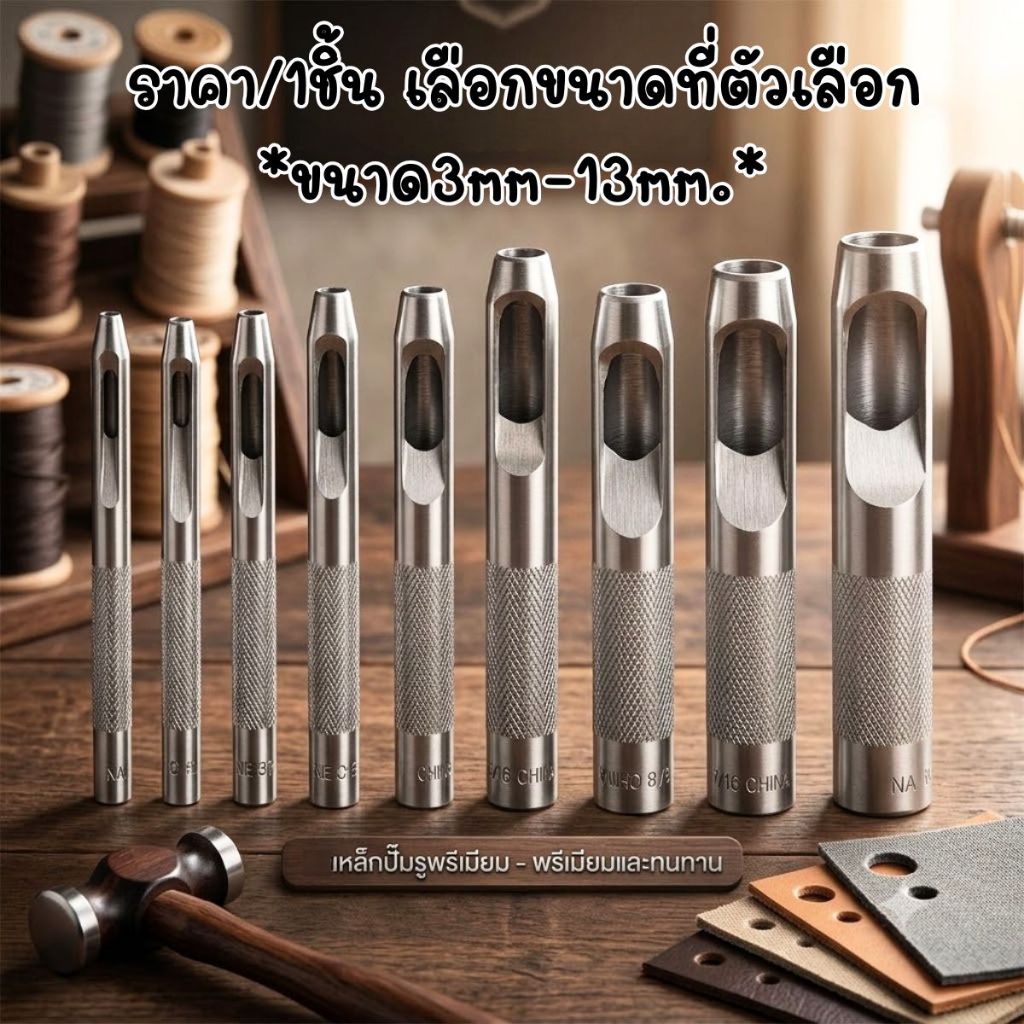 P465 เหล็กปั๊มรู ดอกปั้มรู ที่เจาะรู ที่ปั้มรู 3-13mm ใช้เจาะ ทองเหลือง หนัง ตุ๊ดตู่ เหล็กเจาะรู SP