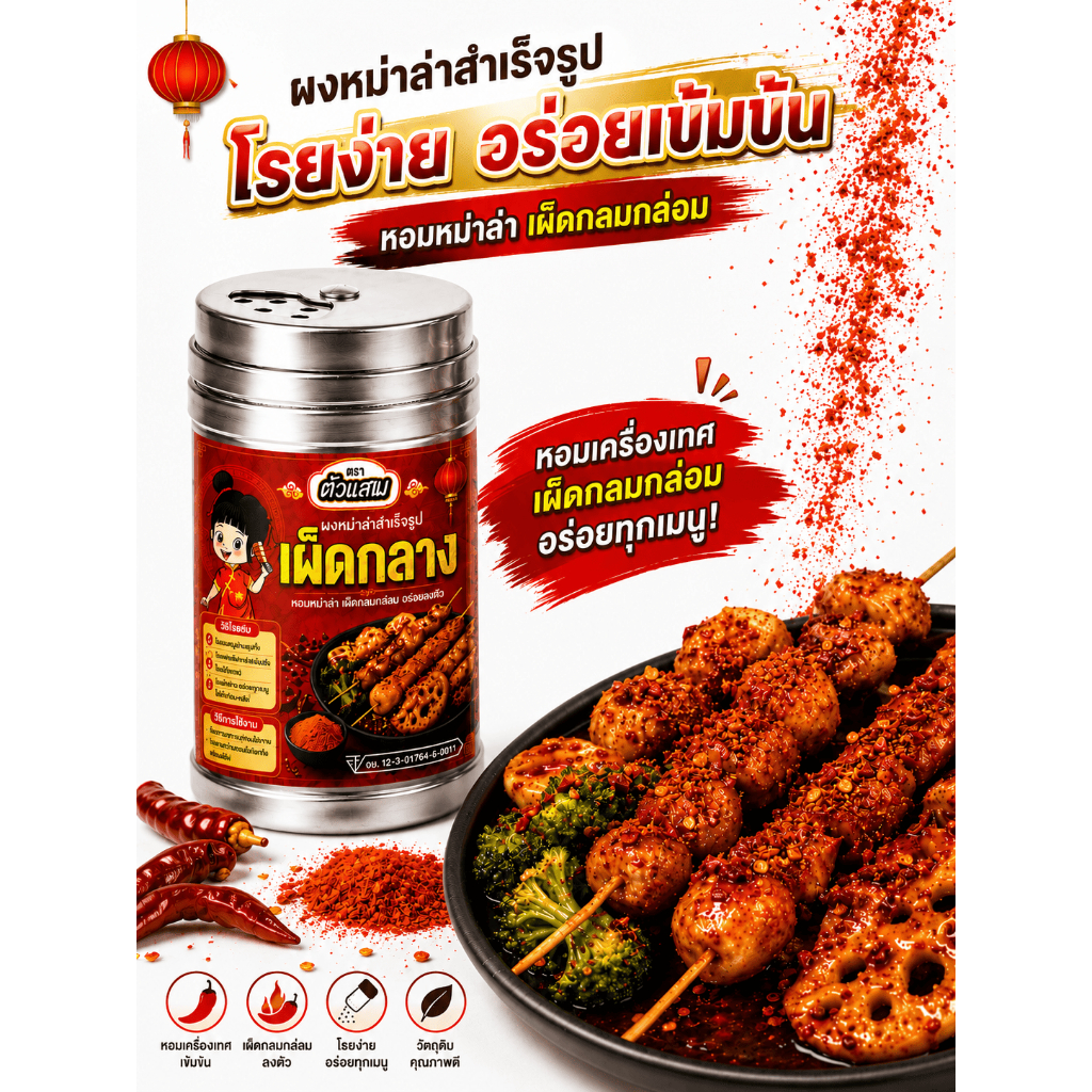 ตัวแสบ กระปุกสแตนเลสโรยผงหม่าล่า