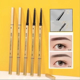 LAMEILA ไม่มีกล่อง แท่งสีทอง ดินสอเขียนคิ้ว กันน้ำ 2 in 1 มีแปรงปัดคิ้วในตัว 5 สี - Women, Cosmetic