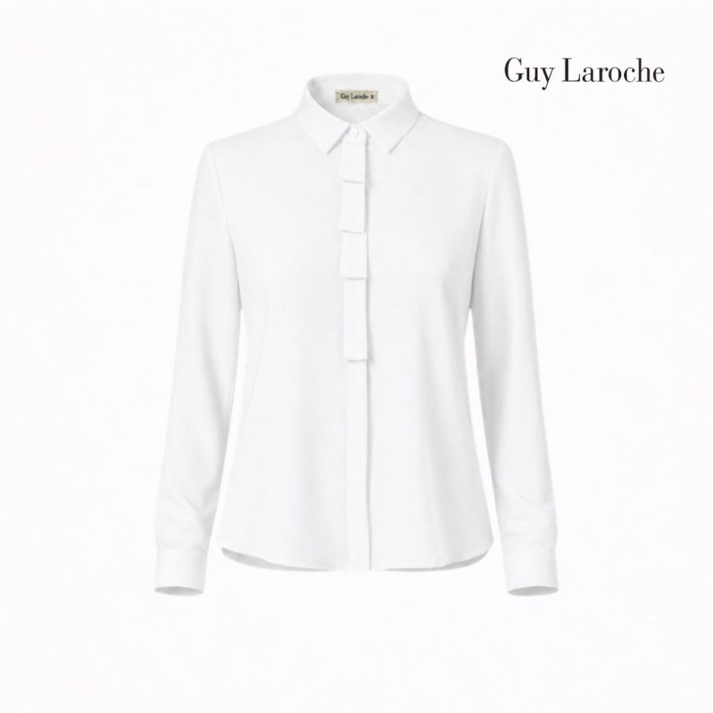 Guy Laroche Woman's shirt wrinkle free light shirt เสื้อเชิ้ตผู้หญิงแขนยาว สีขาว GCAYWH