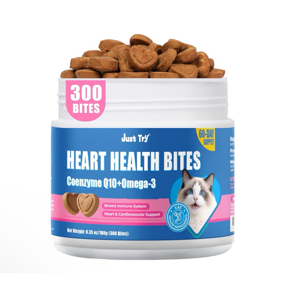 บำรุงหัวใจ Coenzyme Q10 coq10 Bites for Cats - Advanced q10 & Taurine Cat Treats for Feline Heart He