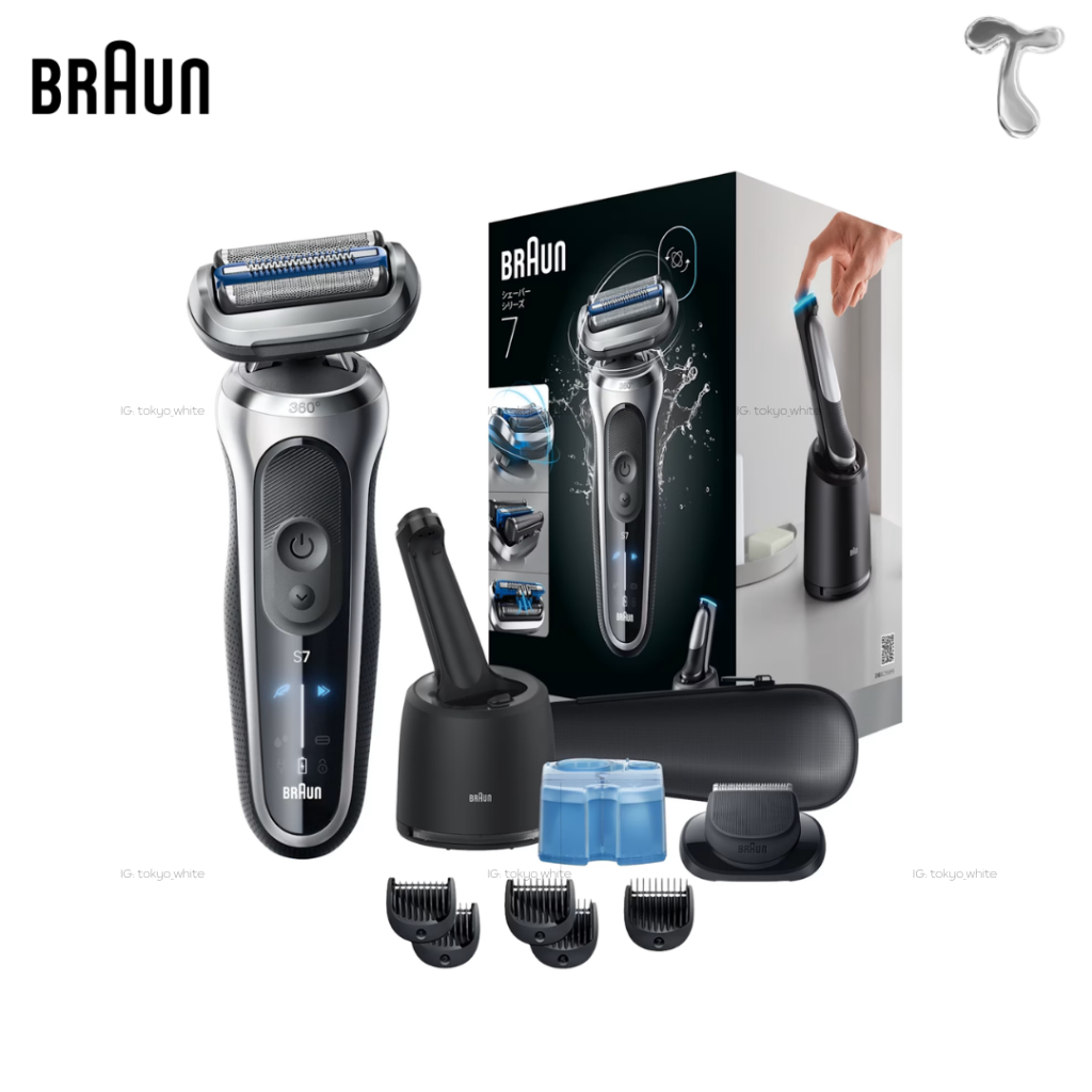 Braun Series 7 [ส่ง08/10] Rechargeable Shaver 73-S85010cc ปี2026 เครื่องโกนหนวดไฟฟ้าสำหรับผู้ชาย สีเงิน