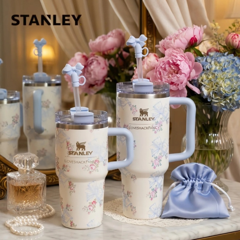 ของแท้ 100% STANLEY แก้วสแตนเลส เก็บความเย็น ขนาดใหญ่ พร้อมหลอดดูด เซ็ตกล่องสวย