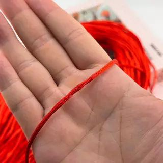 เชือกไหมจีน 1.5 มม. / 2.0 มม. สีแดง 10 เมตรเชือกจีนสำหรับทำพวงกุญแจมงคลปมโชคดี เครี่องราง DIY