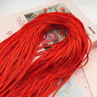 เชือกไหมจีน 1.5 มม. / 2.0 มม. สีแดง 10 เมตรเชือกจีนสำหรับทำพวงกุญแจมงคลปมโชคดี เครี่องราง DIY