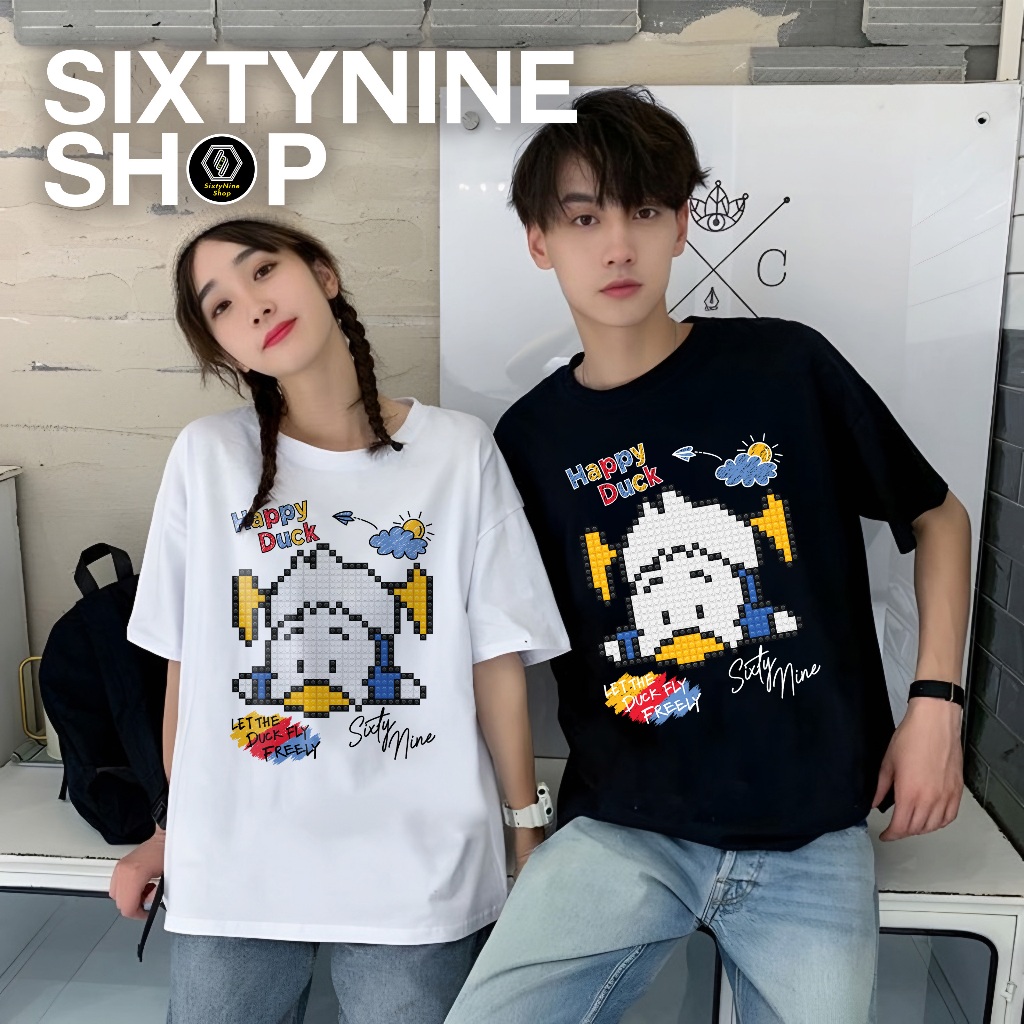 เสื้อยืดผ้าคอตตอน M-4XL พิมพ์ลาย " เป็ดเลโก้ " พร้อมส่ง