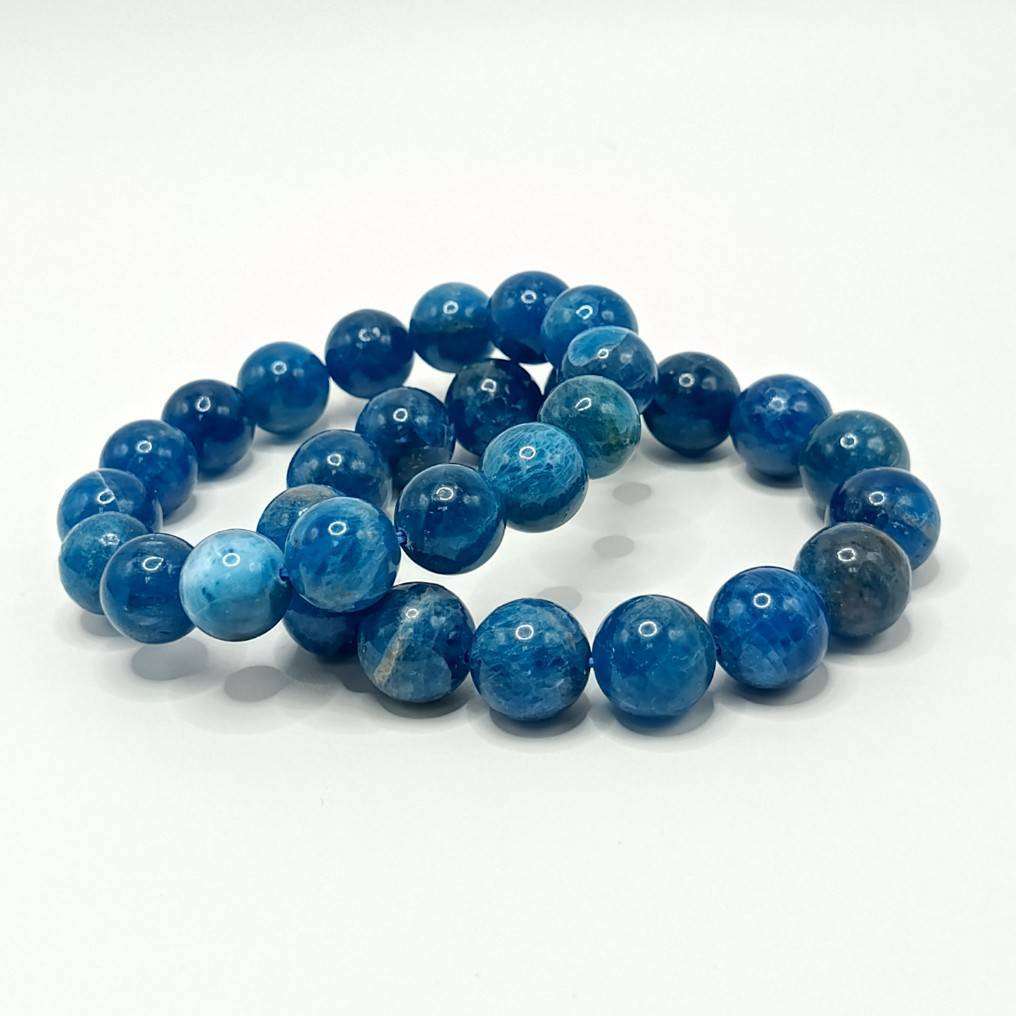 กำไลข้อมือหิน บลูอะพาไทต์ Blue Apatite "หินแห่งแรงบันดาลใจ" หินมงคล