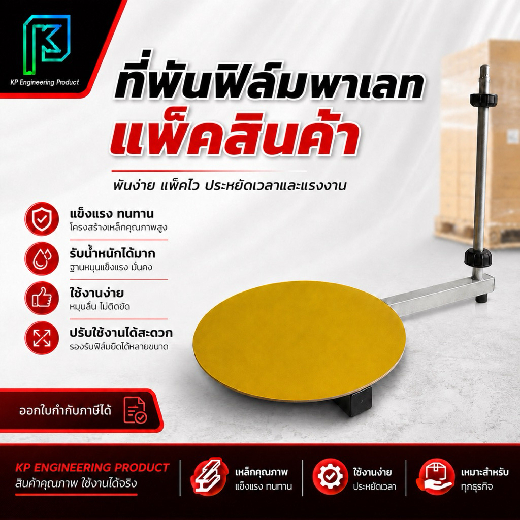 เครื่องพันฟิล์มยืด  หมุนฟิล์มยืด ฟิล์มยืดพันพาเลท เครื่องแพ็คของ เครื่องแพ็คสินค้า