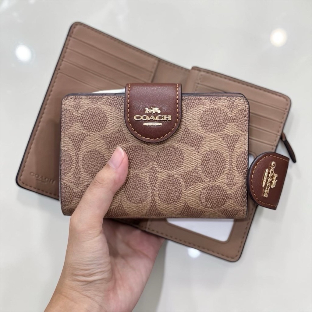 COACH Medium Corner Zip Wallet In Signature Canvas Style No. C0082,6390