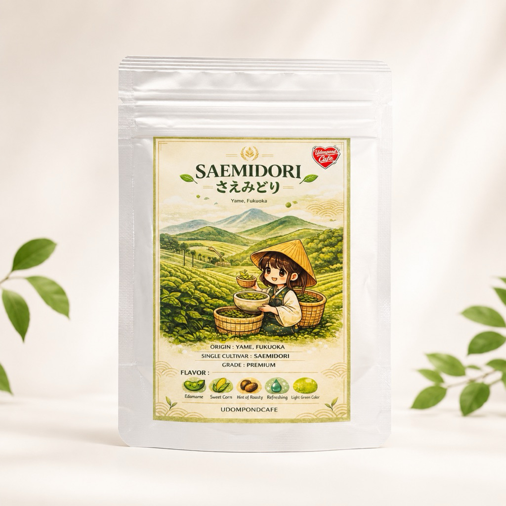 มัทฉะสายพันธุ์เดี่ยว Saemidori さえみどり จากเมืองยาเมะ ฟุกุโอกะ