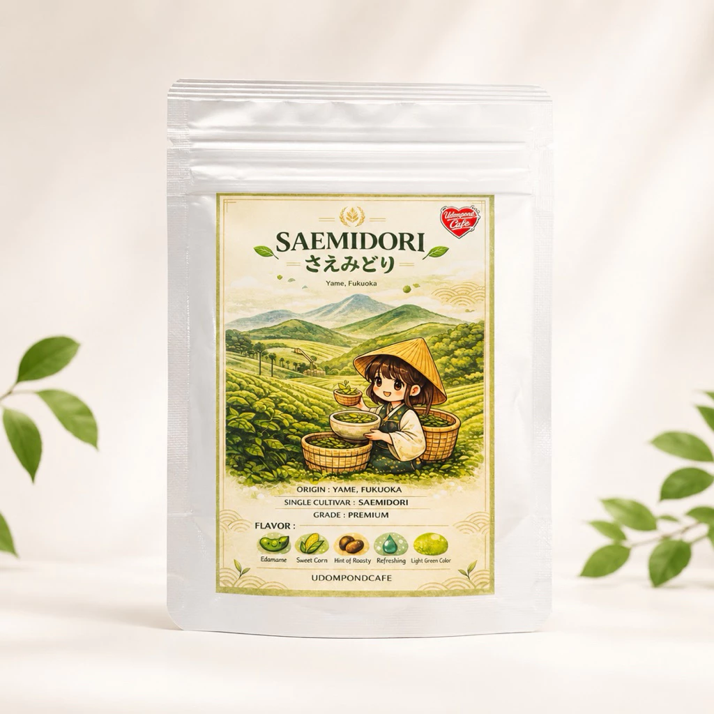 มัทฉะสายพันธุ์เดี่ยว Saemidori さえみどり จากเมืองยาเมะ ฟุกุโอกะ