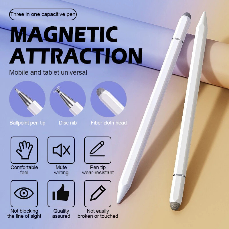 AuraLife ปากกาสไตลัส ปากกาหน้าจอสัมผัสแบบสามในหนึ่งเดียวปากกา capacitive แม่เหล็กโทรศัพท์มือถือแท็บเล็ตสไตลัส