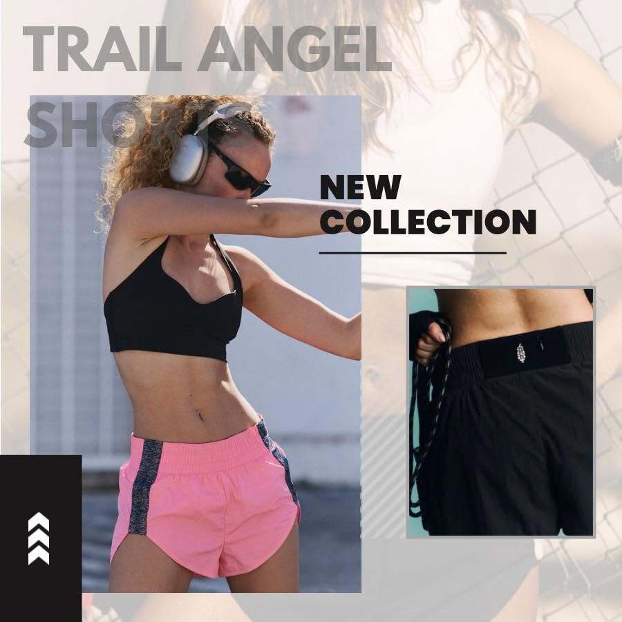 FREE PEOPLE MOVEMENT Trail Angel Shorts กางเกงขาสั้น เอวต่ำ มีซับกางเกงชั้นใน มีกระเป๋าซิป ของเอวด้านหลัง