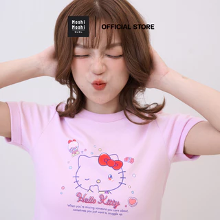 Moshi Moshi เสื้อยืดคอกลม เสื้อยืด ลาย Hello Kitty ลิขสิทธิ์แท้จากค่าย Sanrio รุ่น 6100007800-7803