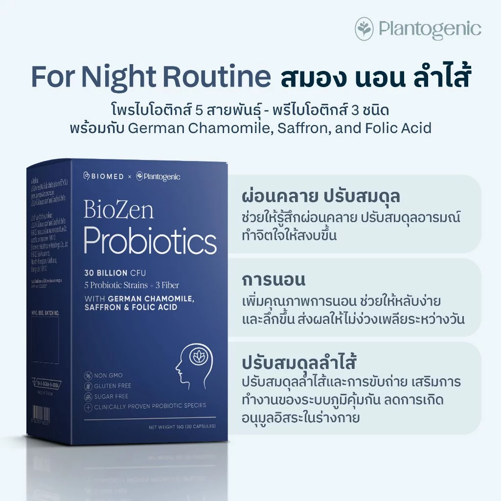 Plantogenic x BioMed - [สูตรอัพเกรด] BioZen แคปซูลโพรไบโอติกส์ Medical Grade Probiotic (Plant-Based) thumbnail 3
