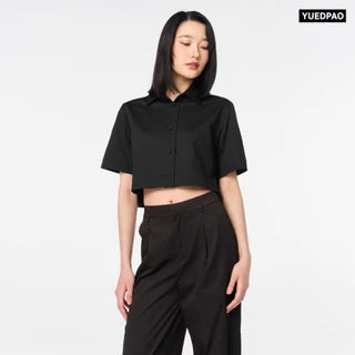 Yuedpao Ultimate Stretch - Women's Crop Short Sleeve Shirt (Relaxed Fit) เสื้อเชิ้ตครอปผู้หญิง เสื้อเชิ้ตผู้หญิงแขนสั้น