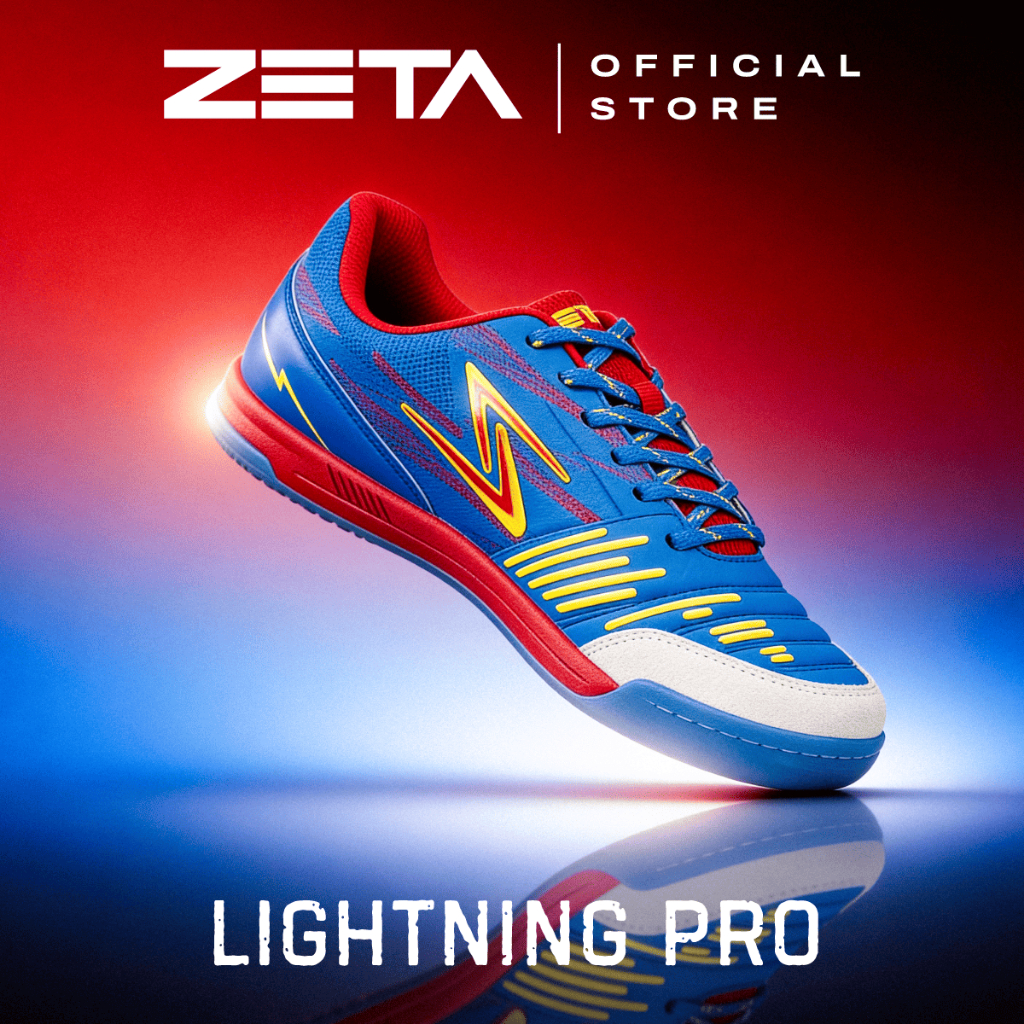 ZETA ซีต้า รองเท้าฟุตซอล รุ่น LIGHTNING PRO ZTFFS03BR BLUE/ RED *น้ำหนักเบา นุ่ม ทนทาน*