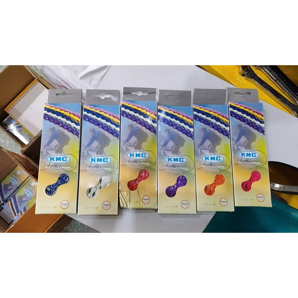 โซ่จักรยาน สีสวย KMC BICYCLE CHAIN 1/2” X 1/8” SINGLE SPEED สายแต่งห้ามพลาด!