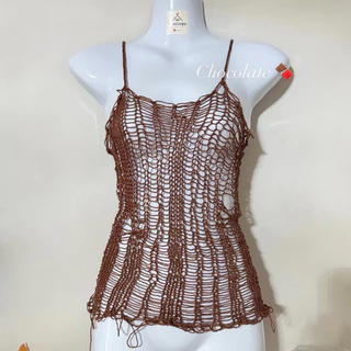 เสื้ิอถักตาข่าย เสื้อถักไหมพรม คลุมชุดว่ายน้ำ (พร้อมส่ง)