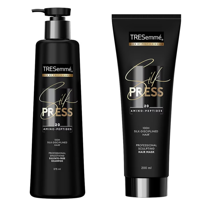 Tresemme Silk Press Professional Sculpting SET (Hair Mask 200ml + Shampoo 375ml) เทรซาเม่ ซิลค์เพรส  เซ็ท มาสก์ + แชมพู