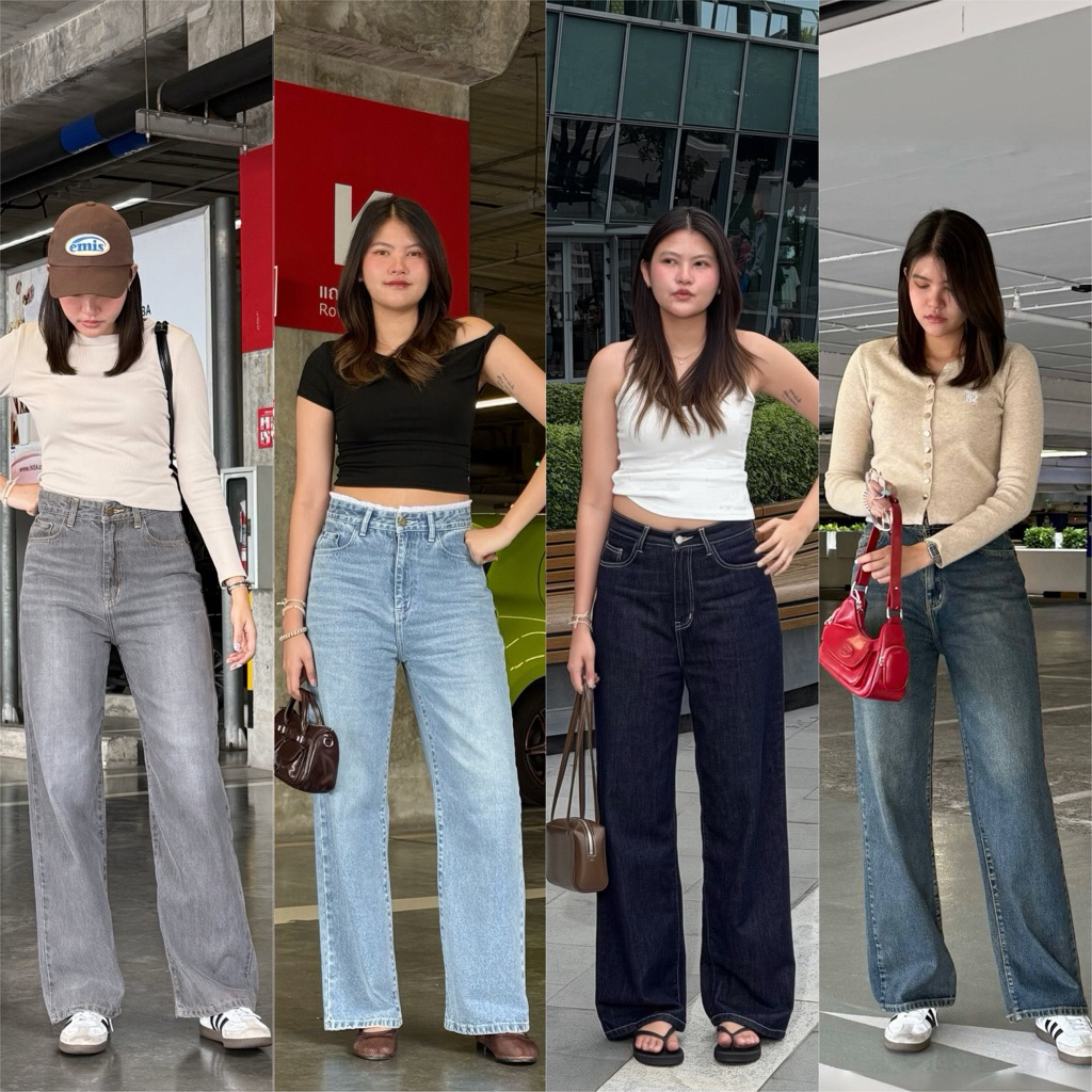 ยีนส์ Sheer | B01 Wendy Jeans กางเกงยีนส์ทรงกระบอกใหญ่
