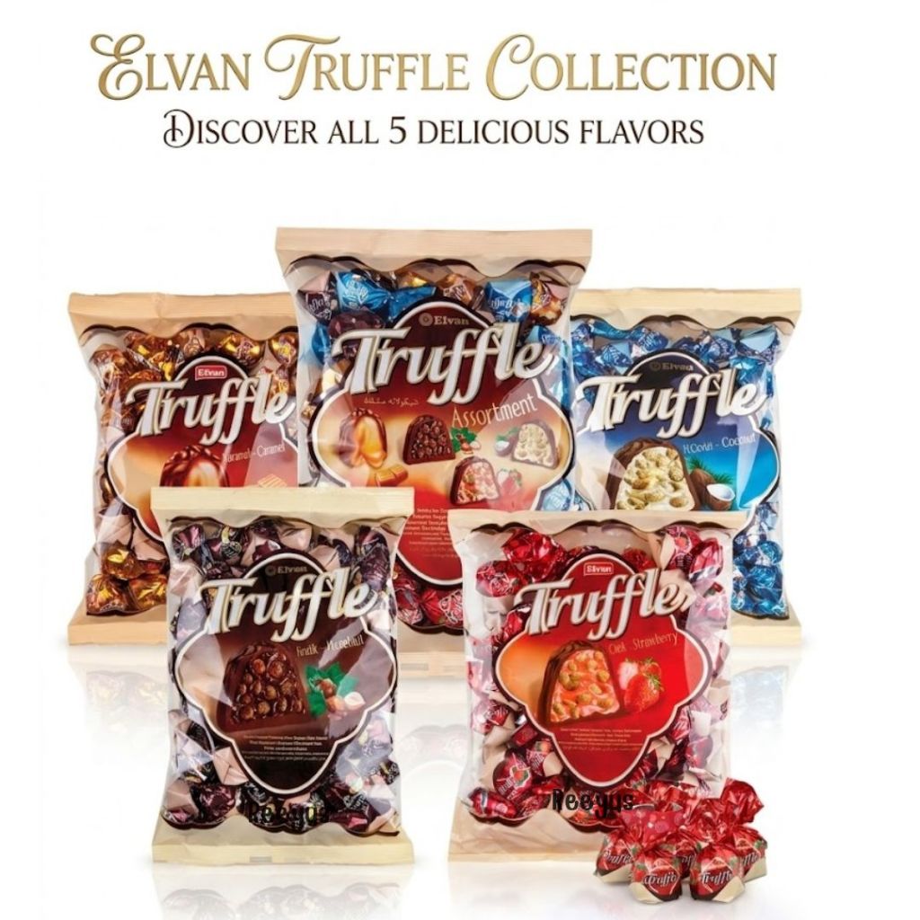 Elvan Truffle ช็อกโกแลตสอดไส้ มี 5 รส น้ำหนัก 500 กรัม  สินค้ามีฮาลาล จากประเทศตุรกี