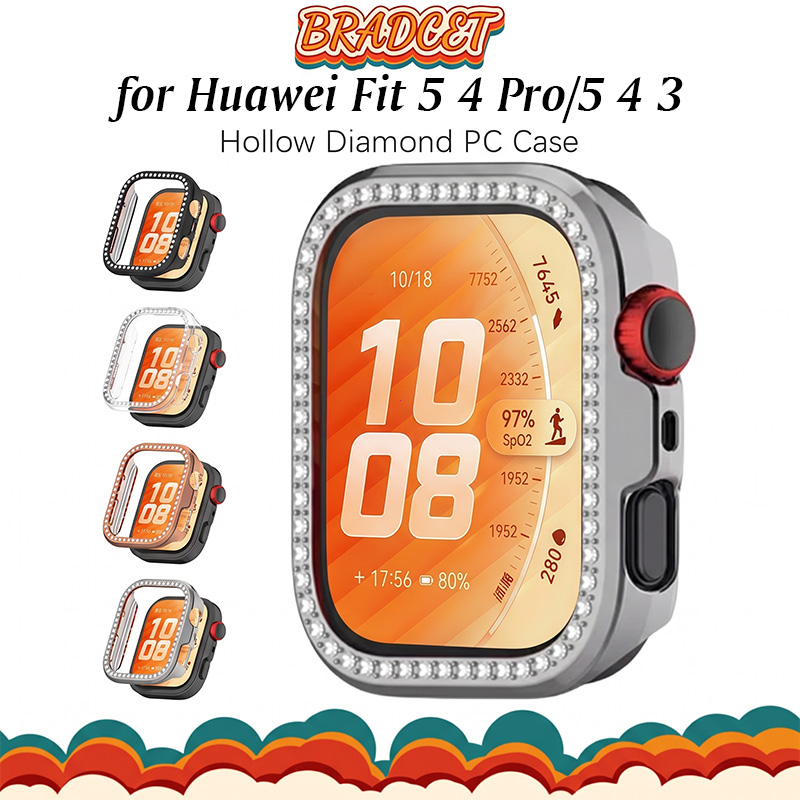 กรณี PC เพชร for Smartwatch Huawei Watch Fit 5/5 Pro/4/4 Pro/ 3 Case อุปกรณ์ป้องกันหน้าจอฝากกันชนอุปกรณ์เสริมกรอบ