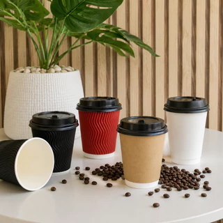 [50 ใบพร้อมฝา] แก้วกระดาษ 8oz 2 ชั้น หนา ทนร้อน Double Wall แก้วกาแฟใช้แล้วทิ้ง พร้อมฝา เลือกสีได้
