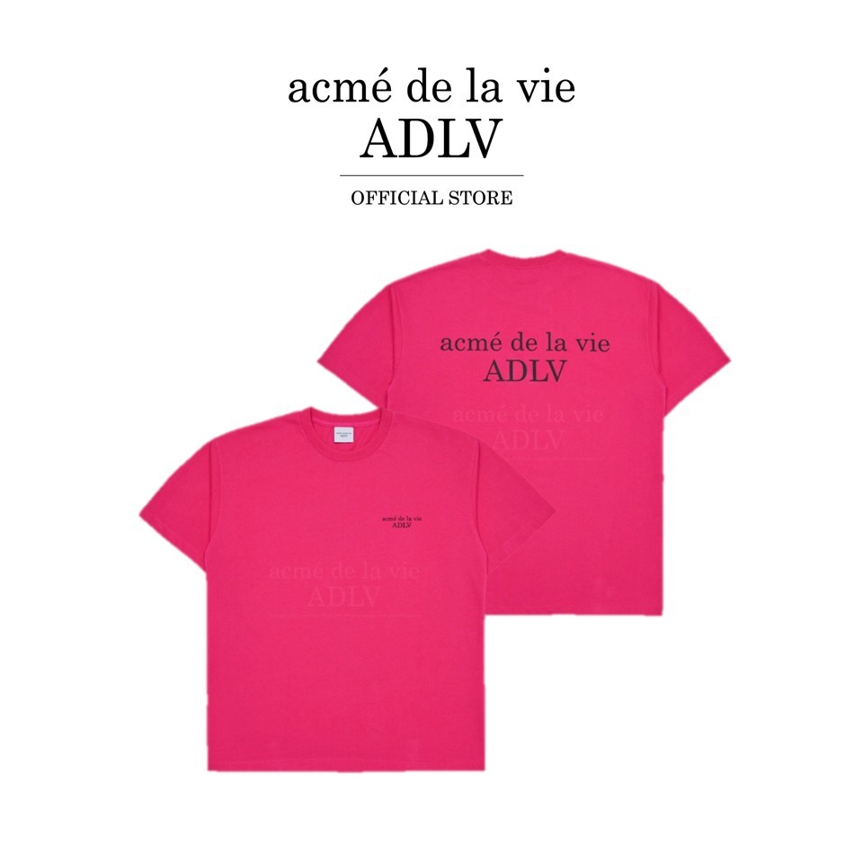 ADLV [acme de la vie] เสื้อยืด Oversize รุ่น Basic Logo Season2 Short Sleeve T-Shirt Pink (50053OBLS