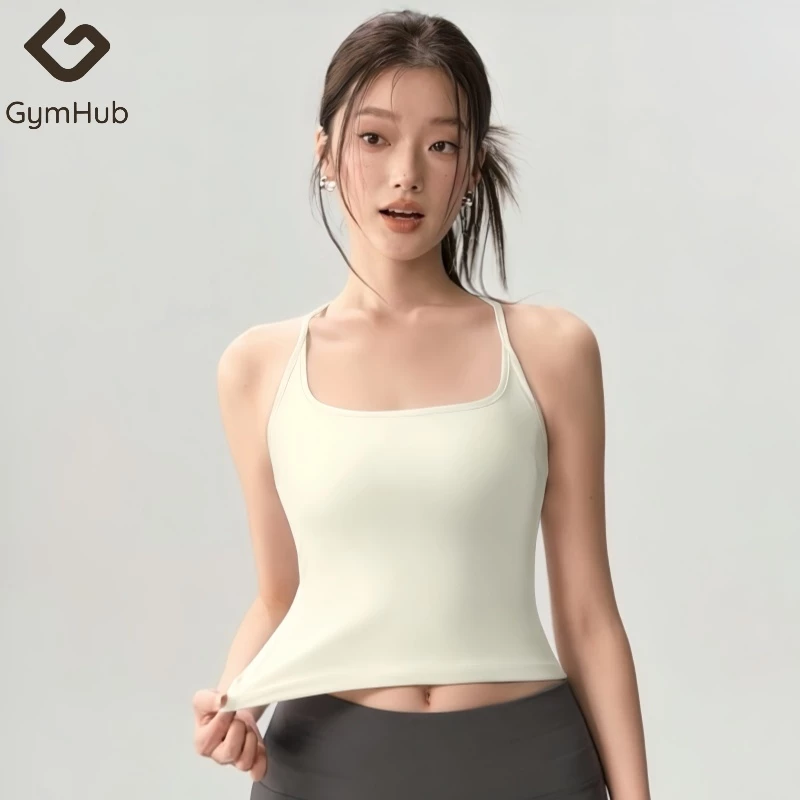 GymHub เสื้อกล้ามออกกำลังกายผู้หญิง ซับเหงื่อ กันกระแทก โยคะ พิลาทิส วิ่ง ฟิตเนส