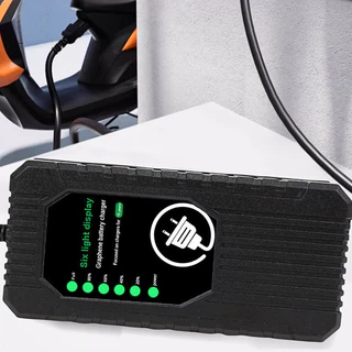ที่ชาร์จแบตกรดตะกั่ว 24-72V รองรับ12/20AH ตัดไฟอัตโนมัติ มีพัดลม ไฟLED สายในตัว ใช้รถไฟฟ้า ส่งไทย ปลายทาง