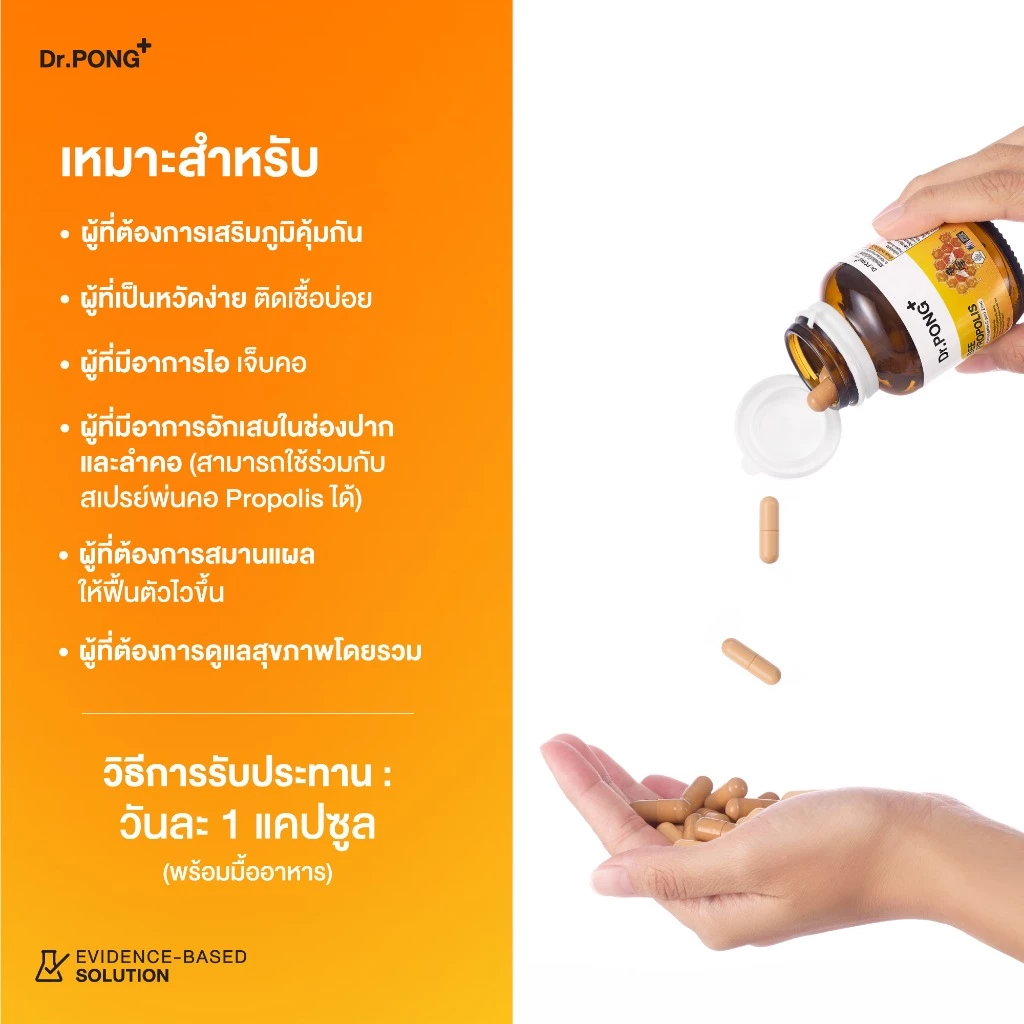 Dr.PONG BEE PROPOLIS PLUS VITAMIN C AND ZINC​  โพรโพลิส วิตามินซี ซิงค์ เสริมภูมิคุ้มกัน ดูแลช่องปากและลำคอ thumbnail 9