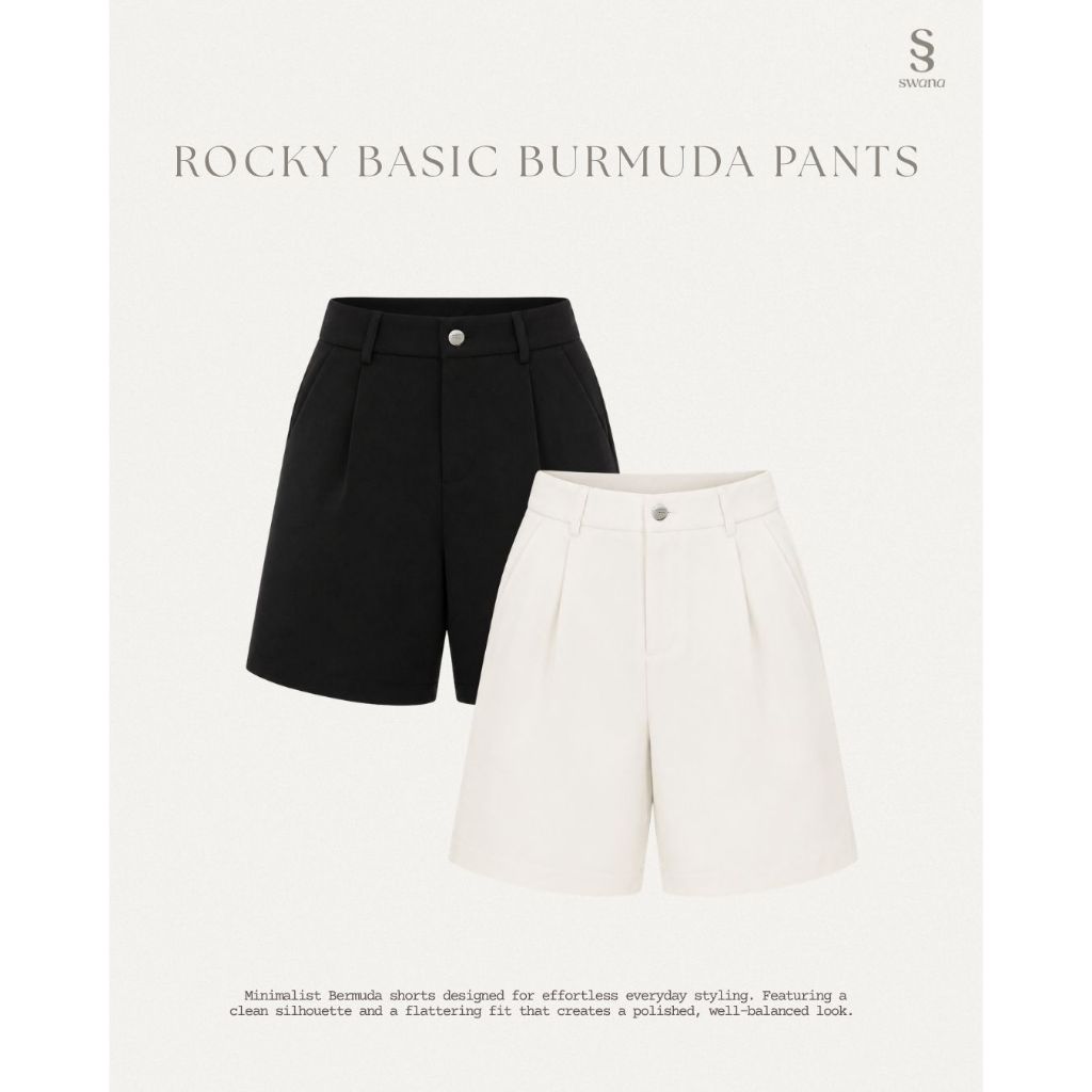 Swana.ss - Rocky basic burmuda pant (ร็อค-กี้) XS-XL แค่กางเกง กางเกงขาสั้น