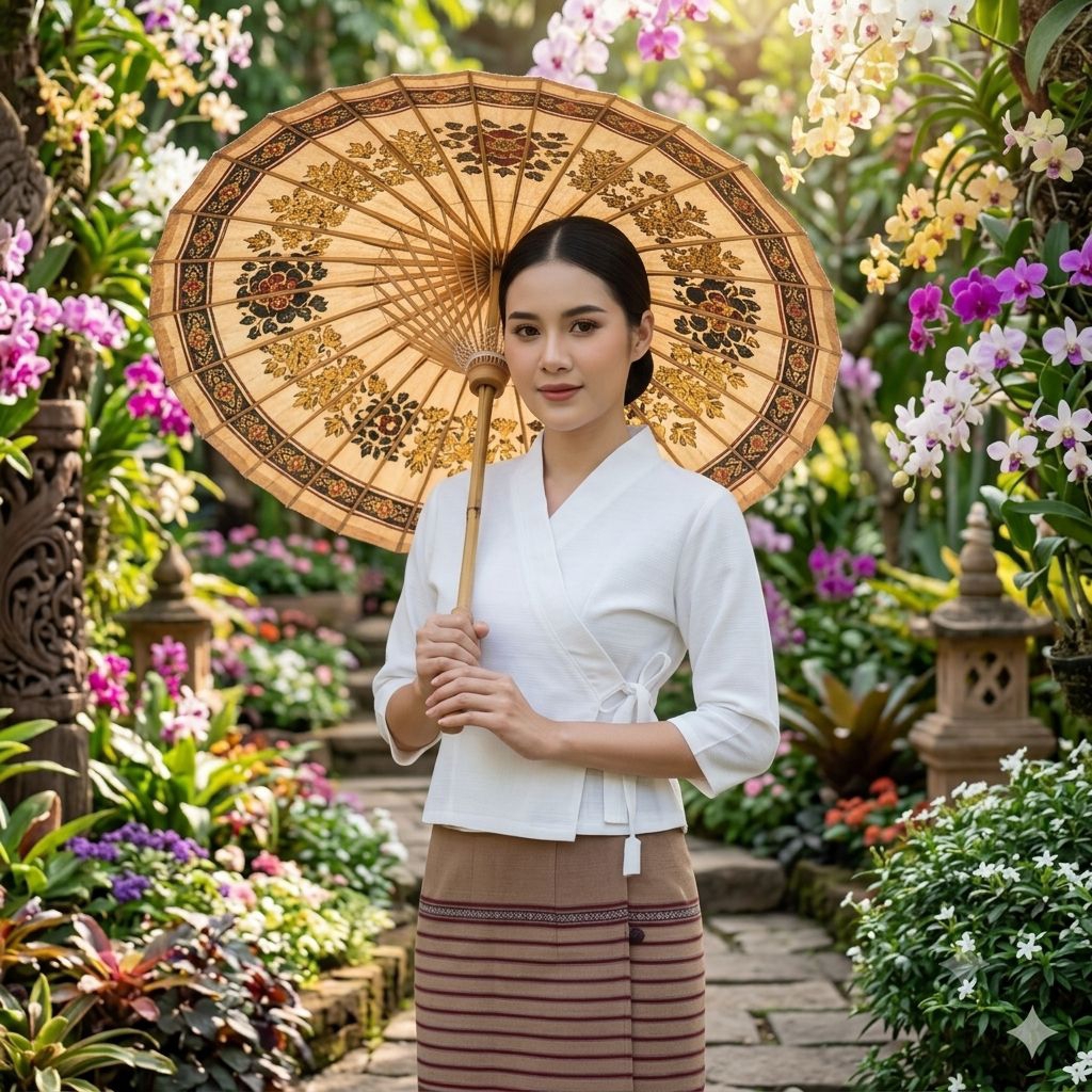 เสื้อพื้นเมืองหญิงผ้าฝ้าย *ป้ายแขนยาว* แขนสามส่วนทรงป้าย36"-42"