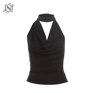 L'NADA 【พร้อมส่ง】เสื้อคอถ่วงคล้องคอ โชว์หลัง แฟชั่น2025(2603)