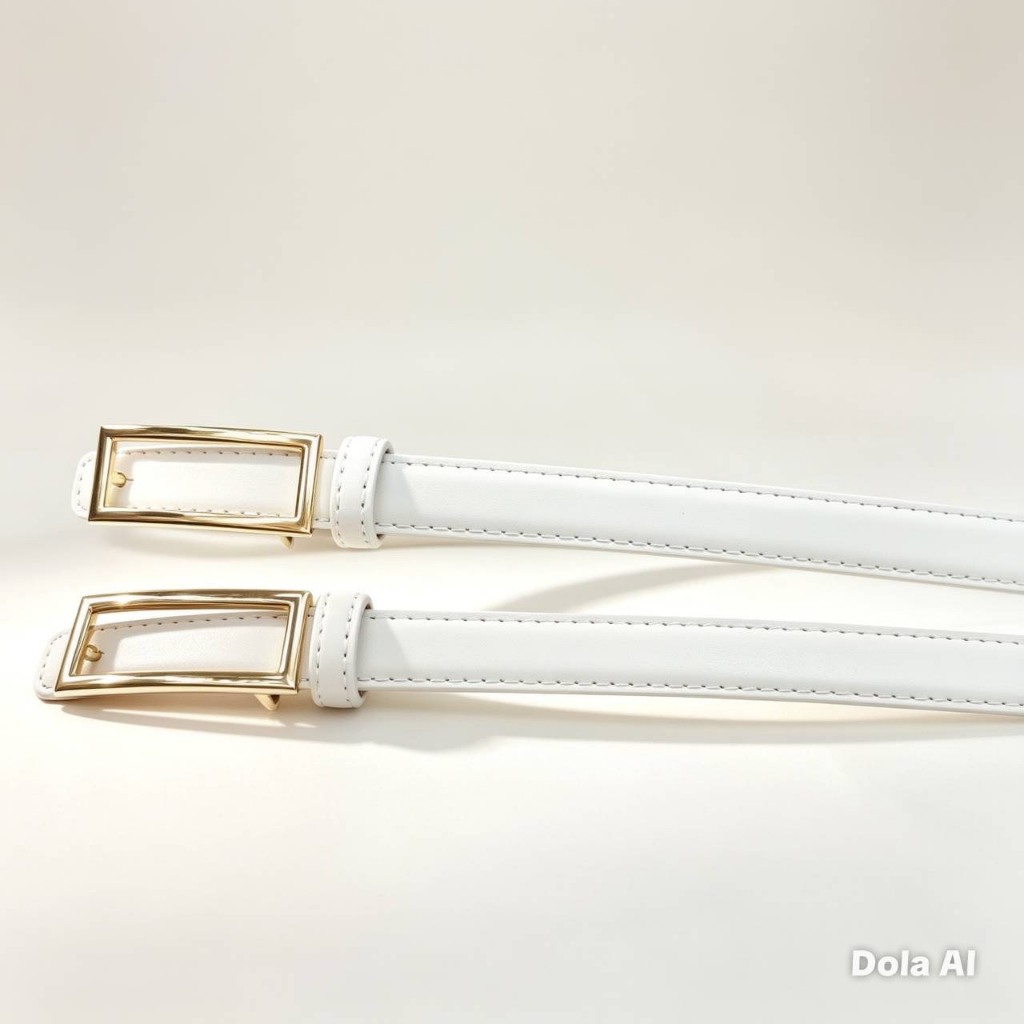 LK531 เข็มขัดหนังผู้หญิงหัวกรอบสีทอง รุ่น Slim Elegant รูปที่ 4