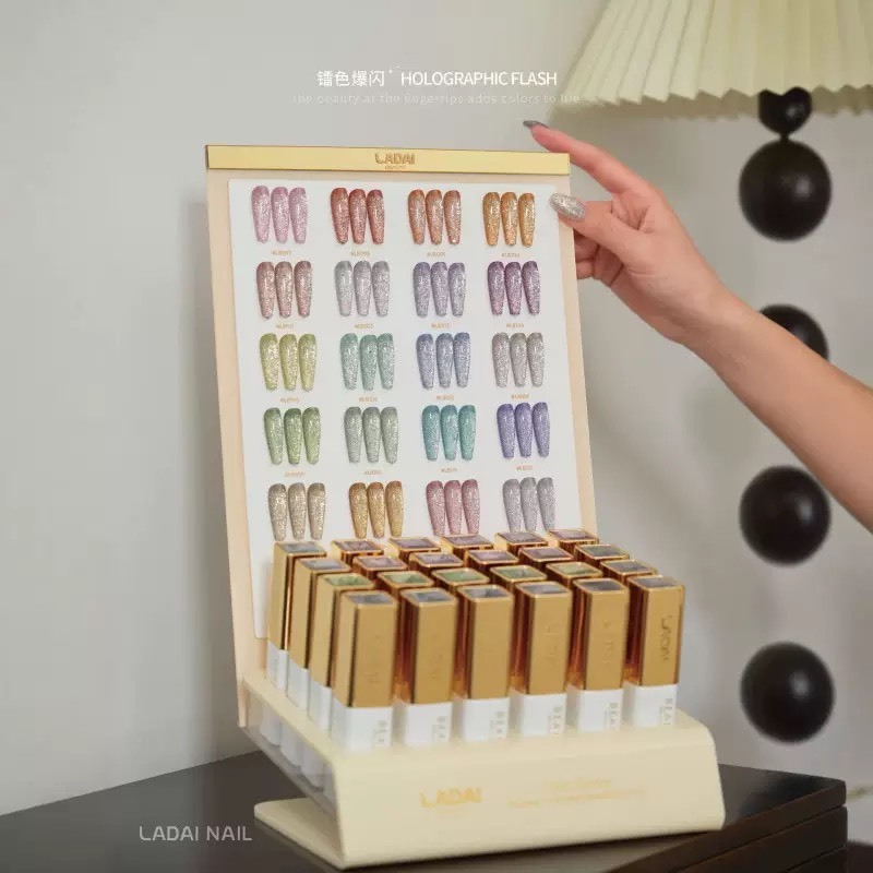 ยกชุด  Holographic Flash Ladai glitter 24 colors premium ยาทาเล็บเจล