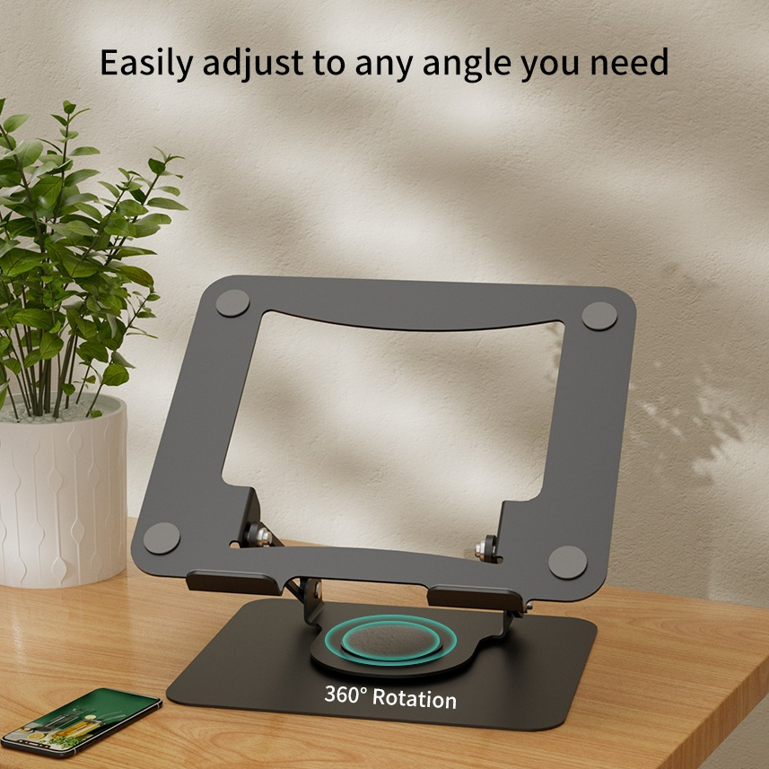 Notebook stand วัสดุเหล็ก แท่นวางโน๊ตบุ๊ค ปรับได้อย่างอิสระ 360องศา พับเก็บได้ ที่วางไอแพด แท็บเล็ต ขาตั้งแล็ป รุ่น N16