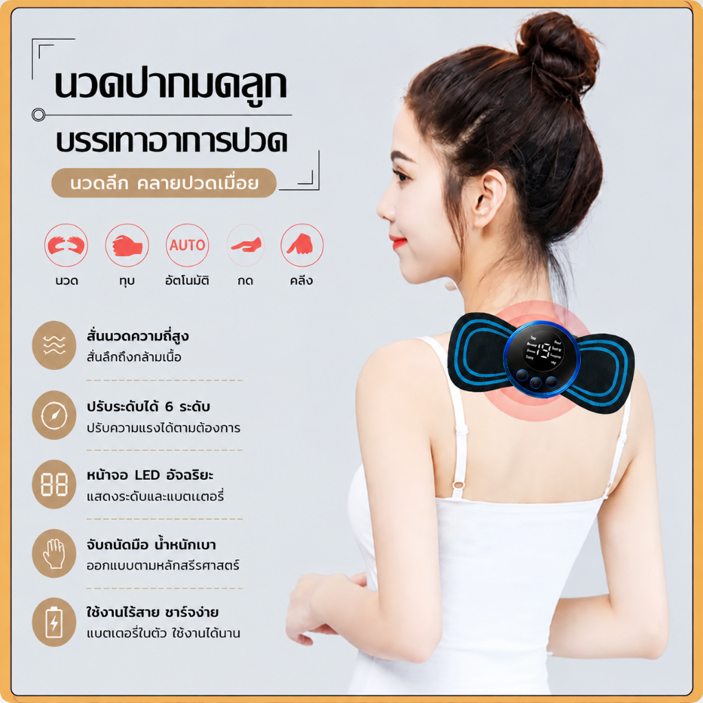 เครื่องนวดไฟฟ้า เครื่องนวดคอไฟฟ้า ขนาดเล็ก แบบพกพา อเนกประสงค์ ไหล่ ขา ร่างกาย ผ่อนคลาย บรรเทาอาการปวดกล้ามเนื้อ