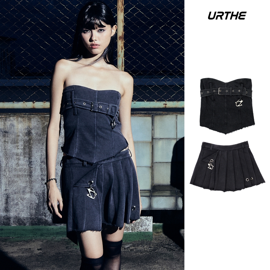 URTHE - ชุดเซต เสื้อเกาะอก กระโปรงมินิสเกิร์ต รุ่น CORE-OAK TOP & CAR-PRO MINISKIRT - Col. OZDE UNTITLED