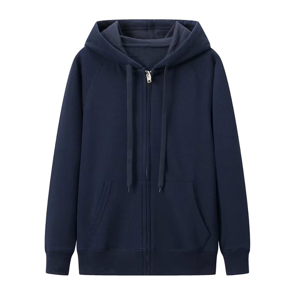 เสื้อฮู้ดมีซิปแบบพื้นฐาน เสื้อแขนยาวแบบใหม่ ทรงหลวม รูปที่ 3