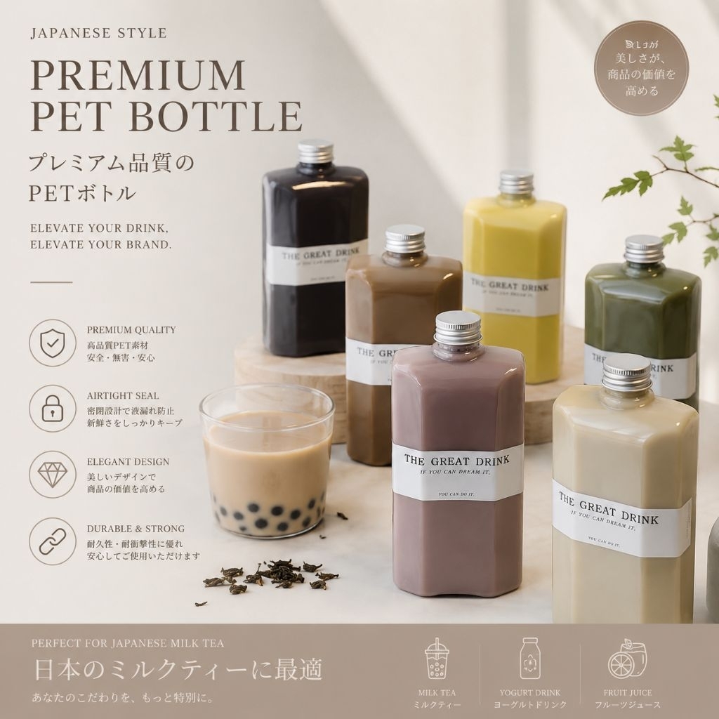 มาใหม่ ขวด PET เกรดอาหาร ทรง 6 เหลี่ยม สไตล์มินิมอล ขนาด 350ml พกพาง่าย เหมาะกับทุกเครื่องดื่ม